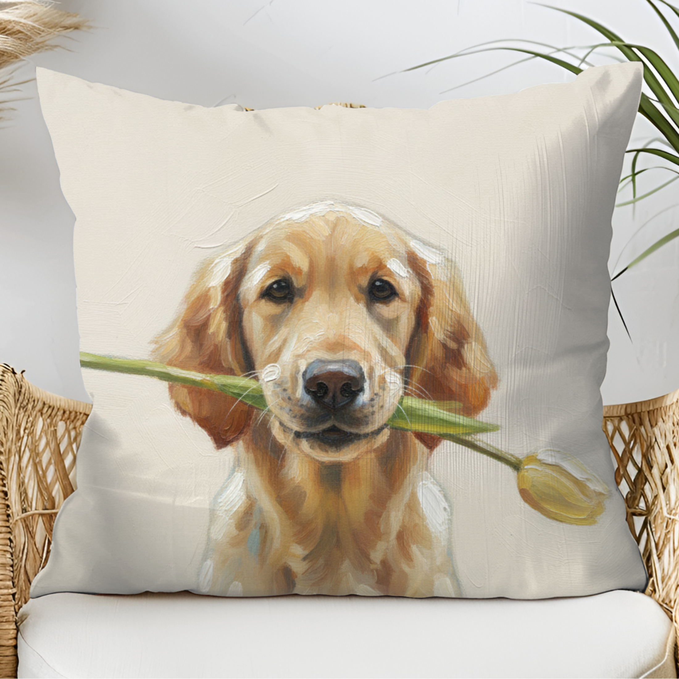 Cojín personalizado con la ilustración de tu mascota  en estilo contemporáneo                -Empieza a personalizar el cojín con el retrato de tu mascota.